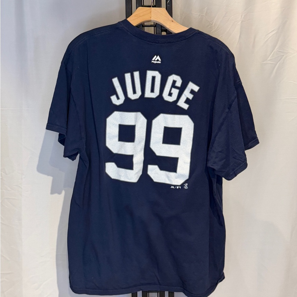 Majestic Navy Tee with White Emblem - Picture 3 of 4